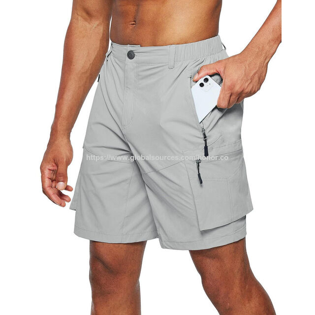 Logo ODM, ceinture semi-élastique, pantalon de travail multipoches, shorts mixtes de sport et de randonnée, tissu tissé, logo personnalisé