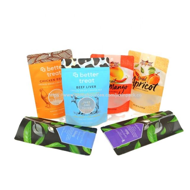 Sac en papier kraft refermable imprimé personnalisé de qualité alimentaire avec fermeture à glissière, résistant à l'humidité, type doypack pour sachet de thé avec encoche de déchirure