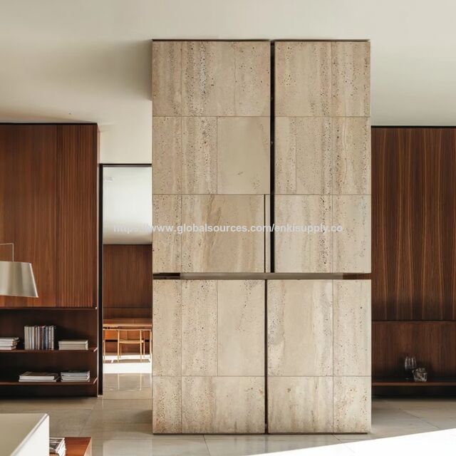 Decoração de Parede Pedra Travertino Artificial Atacado Azulejos Flexíveis Dobráveis à Prova de Fogo para Exterior e Interior de Alta Qualidade