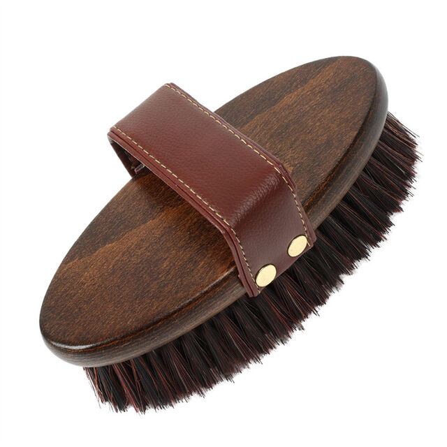 Escova de cerdas para cuidados com a pelagem equina com punho ergonômico para remoção de poeira e realce do brilho
