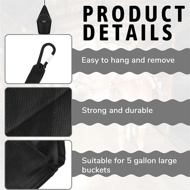 Bolsa de almacenamiento para cubo de remolque de tractor - Bolsa para alimento de caballos para uso agrícola - Adecuada para bolsa de cubo de 5 galones para colgar el acceso al cubo