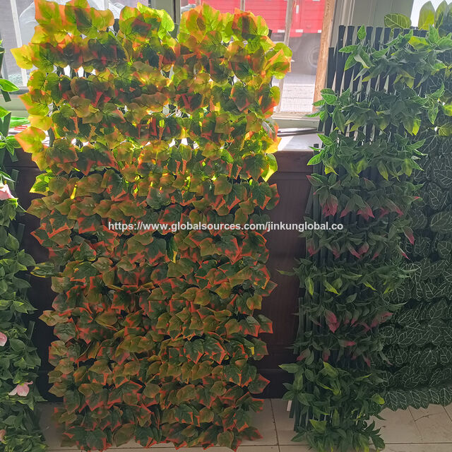 Jardín Vertical Interior Decorativo Pared Verde Artificial con Flores de Hierba de Plástico Plantas Artificiales