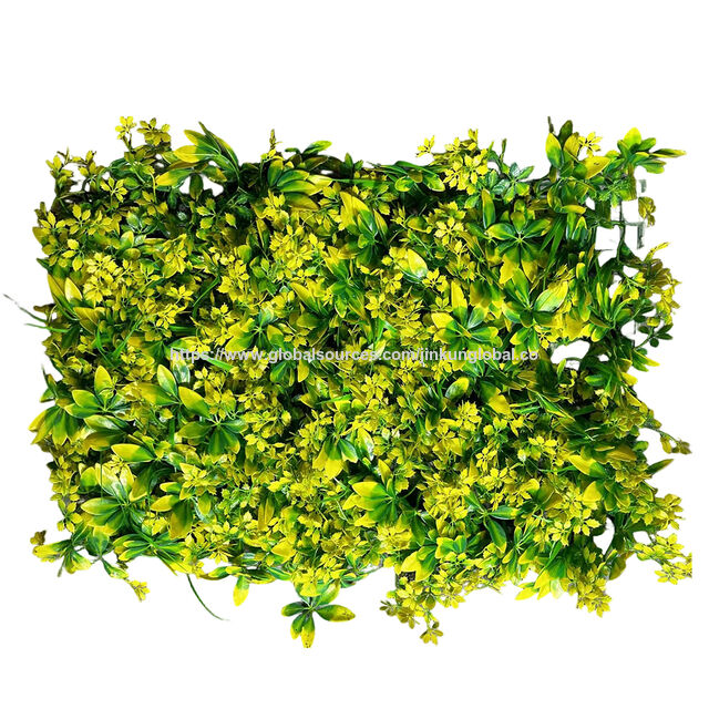 Jardín Vertical Interior Decorativo Pared Verde Artificial con Flores de Hierba de Plástico Plantas Artificiales