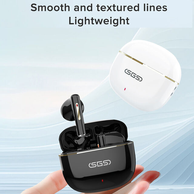 Elegantes Auriculares TWS con Estuche Brillante - Acentos en Oro Metálico y Variantes en Blanco y Negro