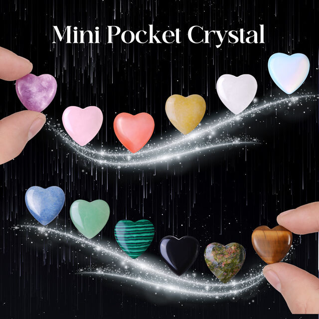 Tarjetas de Piedras de Cristal Natural en Forma de Corazón - Intercambio de Regalos para el Día de San Valentín y Fiestas Escolares, 12 unidades
