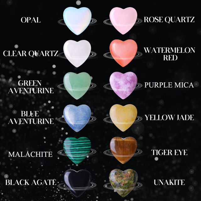 Tarjetas de Piedras de Cristal Natural en Forma de Corazón - Intercambio de Regalos para el Día de San Valentín y Fiestas Escolares, 12 unidades