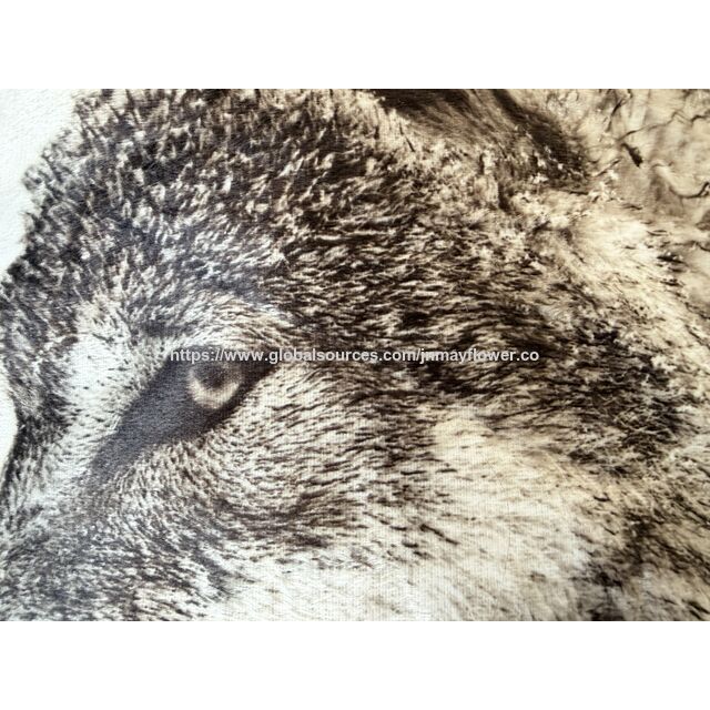 Almofada quadrada de veludo de poliéster com estampa de lobo branco e enchimento de poliéster para decoração de jardim ou casa