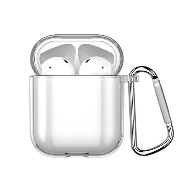 Capa Transparente Compatível com AirPods Pro 4 3 2 1, Capa Protetora de TPU Macio com Cordão