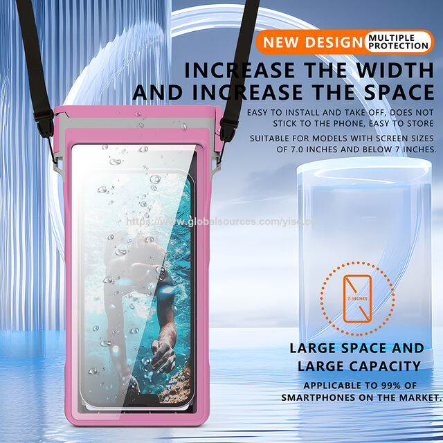 Funda impermeable de 15 metros/50 pies para teléfonos de hasta 6.9 pulgadas, compatible con el uso táctil bajo el agua, con cordón gratis, funda para iPod Touch