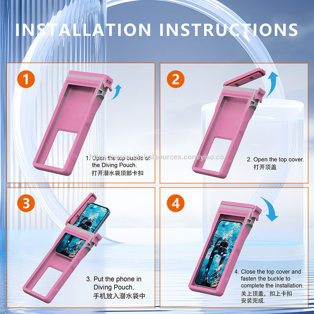 Funda impermeable de 15 metros/50 pies para teléfonos de hasta 6.9 pulgadas, compatible con el uso táctil bajo el agua, con cordón gratis, funda para iPod Touch