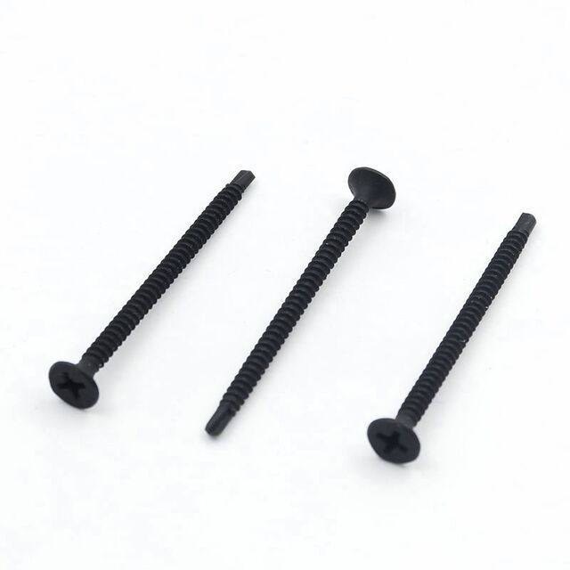 Blechschraube mit Flachkopf und Bund, schwarz