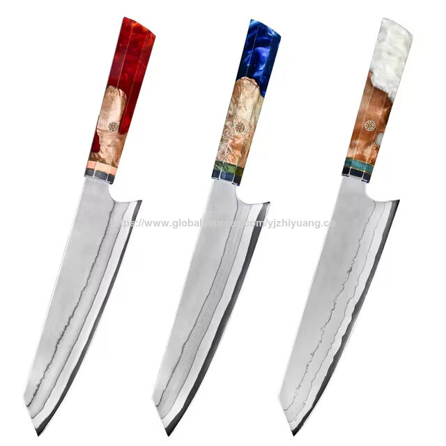 Faca de chef SANTOKU japonesa de aço composto de 8 polegadas de alta qualidade, faca de aço Damasco de 67 camadas com cabo de madeira composta
