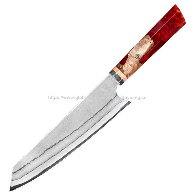 Faca de chef SANTOKU japonesa de aço composto de 8 polegadas de alta qualidade, faca de aço Damasco de 67 camadas com cabo de madeira composta