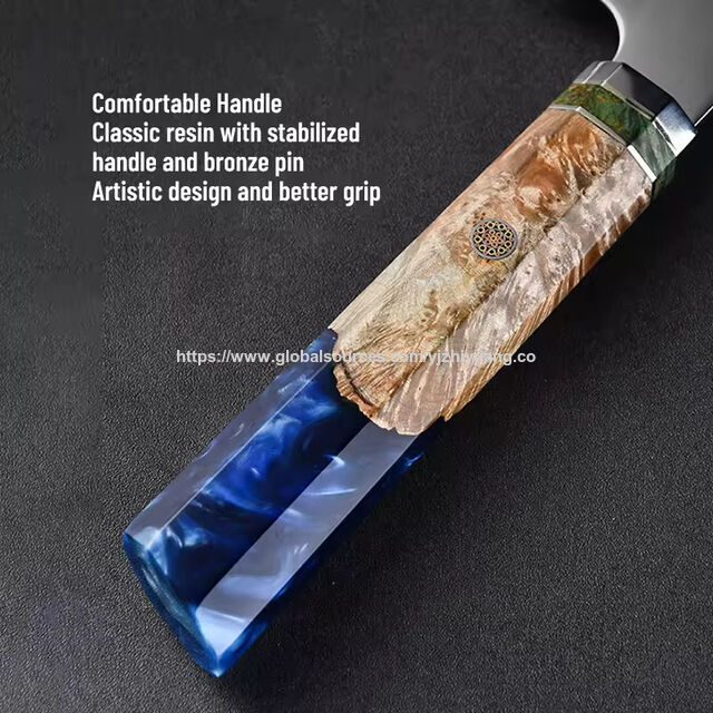 Faca de chef SANTOKU japonesa de aço composto de 8 polegadas de alta qualidade, faca de aço Damasco de 67 camadas com cabo de madeira composta