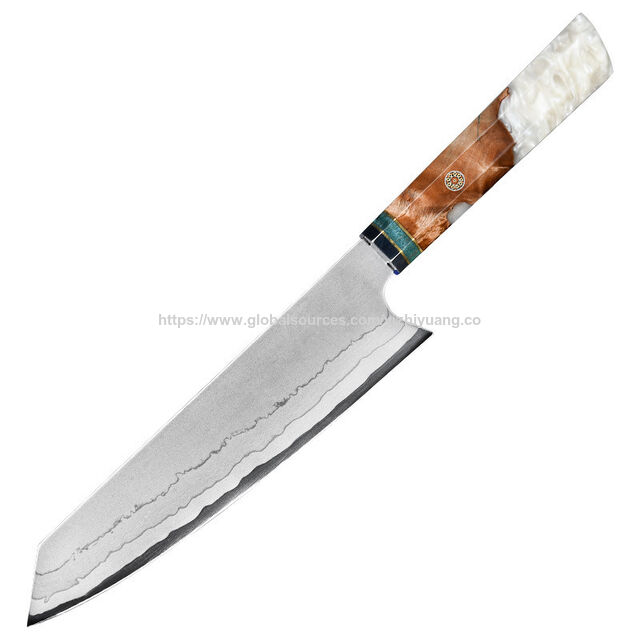 Faca de chef SANTOKU japonesa de aço composto de 8 polegadas de alta qualidade, faca de aço Damasco de 67 camadas com cabo de madeira composta