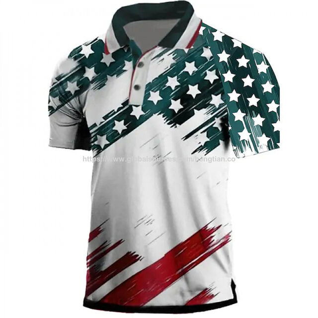 Maßgeschneidertes europäisch-amerikanisches Herren-Poloshirt, desodorierend, hawaiianisch, schnelltrocknend, Golfanzug