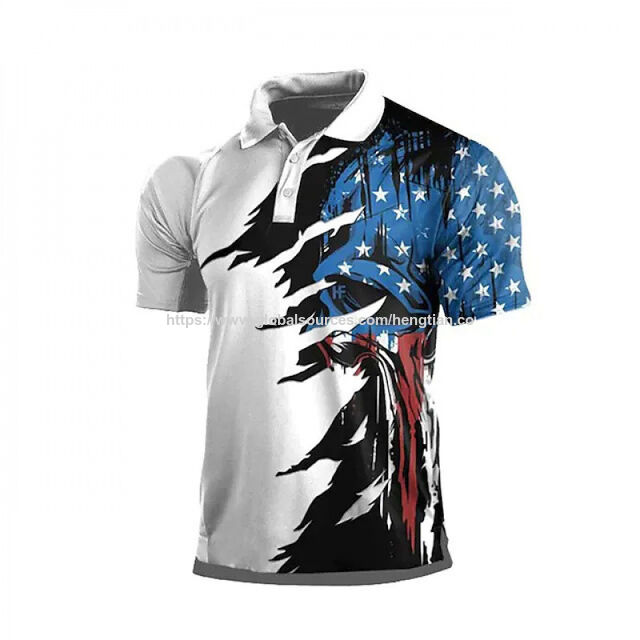 Maßgeschneidertes europäisch-amerikanisches Herren-Poloshirt, desodorierend, hawaiianisch, schnelltrocknend, Golfanzug