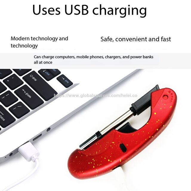 ولاعة بلازما USB قابلة لإعادة الشحن للبيع بالجملة على شكل سرطان الناسك، تلسكوبية، للمطبخ والتخييم، 6 ألوان