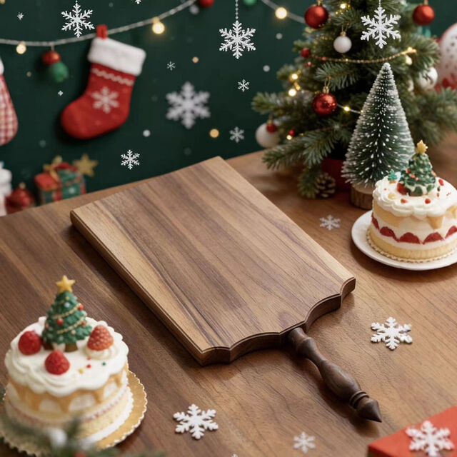 Planche à découper irrégulière de Noël, double créativité en cuisine, rétro, en bois massif, pour pain, dessert, fruits, steak