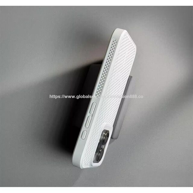 Coque Compatible MagSafe pour iPhone avec Refroidissement en Nid d'Abeille, Bord Surélevé de 1,5 mm et Protection Améliorée Contre les Chutes (modèle : SHVN) rose