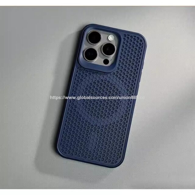 Coque Compatible MagSafe pour iPhone avec Refroidissement en Nid d'Abeille, Bord Surélevé de 1,5 mm et Protection Améliorée Contre les Chutes (modèle : SHVN) rose