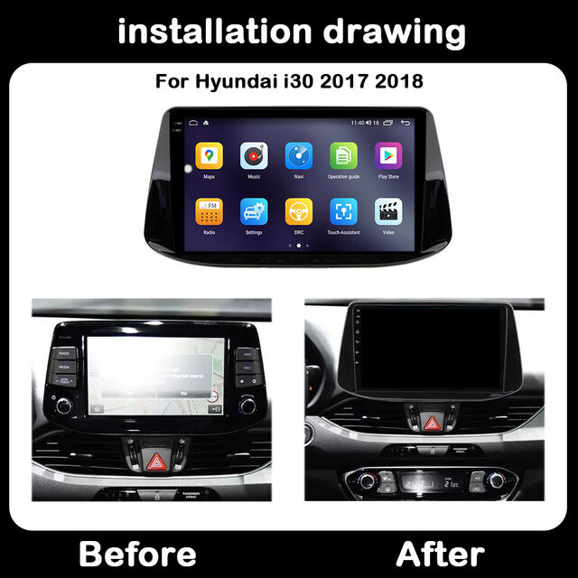 Radio Multimedia 2 Din con Android 14 para Coche Hyundai I30 2018+ Unidad Principal Estéreo Navegación GPS BT WIFI