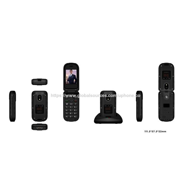 OEM ODM 4G LTE Robustes Senioren-Klapphandy mit 2,4 Zoll + 1,44 Zoll Dual-Display