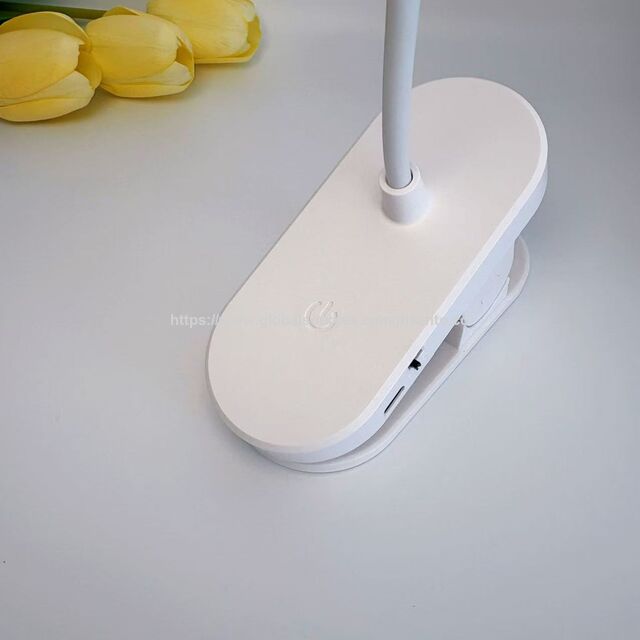 Lámpara LED con clip de 300 grados, lámpara de lectura con abrazadera, lámpara de estudio táctil con carga USB para dormitorio y estudio