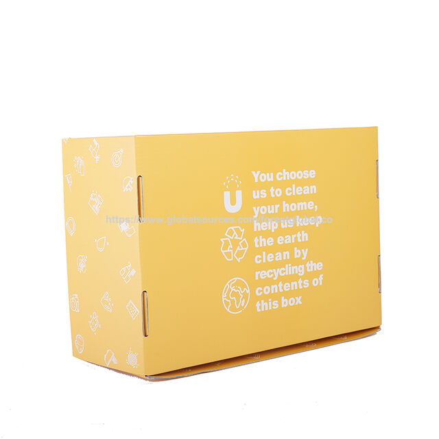 Großhandel Benutzerdefiniertes Logo Gelber Druck Wellpappe Geschenk Mailer Versand Abonnement Papierverpackung Box für Weihnachtsgeschenk