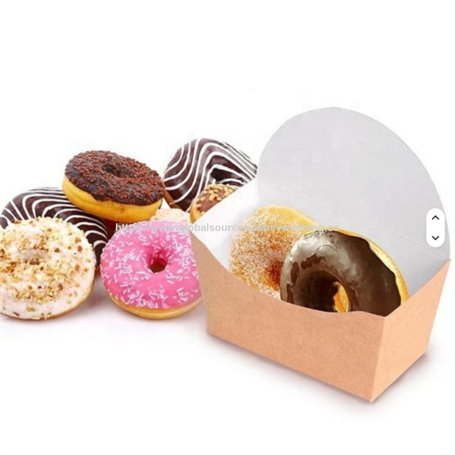 Mini Cajas de Papel para Donas de Panadería con Impresión a Color Personalizada - Bandejas de Embalaje para Alimentos