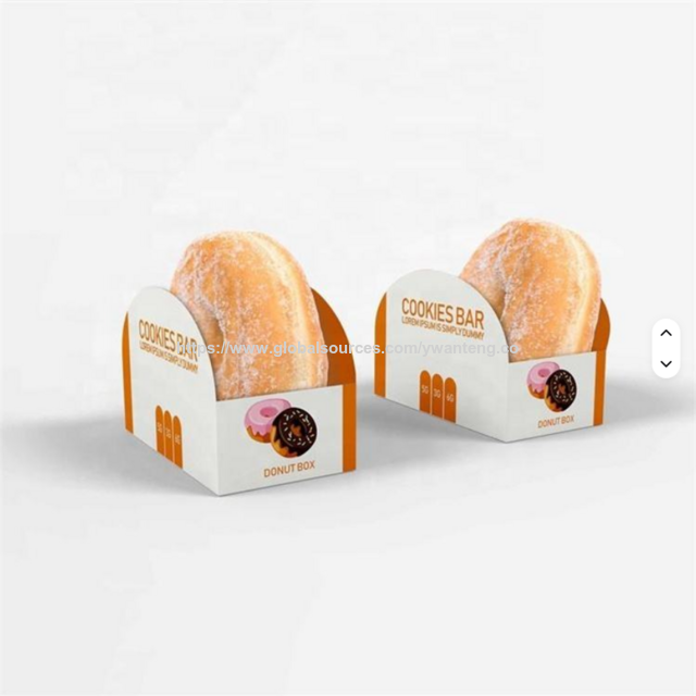 Mini Cajas de Papel para Donas de Panadería con Impresión a Color Personalizada - Bandejas de Embalaje para Alimentos