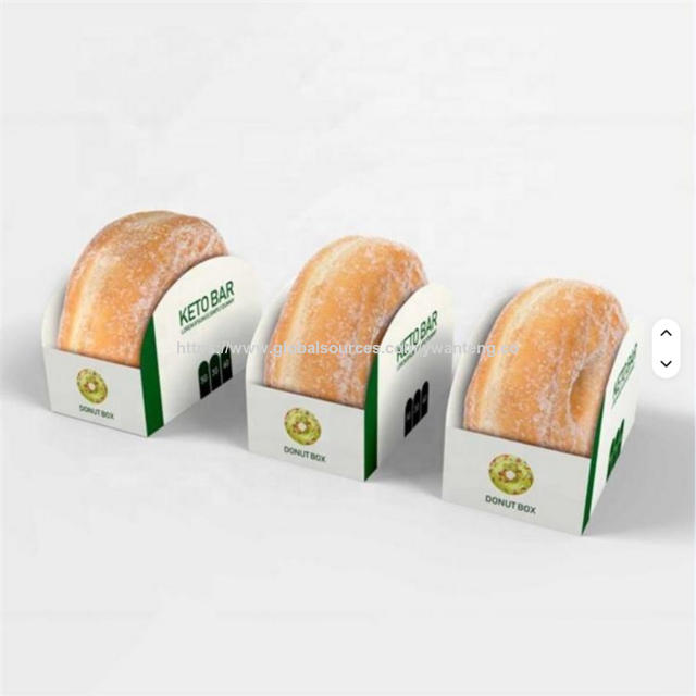 Mini Cajas de Papel para Donas de Panadería con Impresión a Color Personalizada - Bandejas de Embalaje para Alimentos