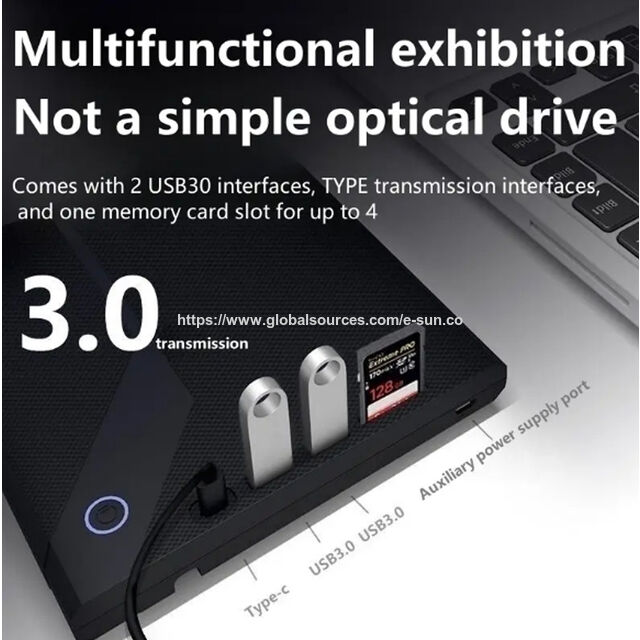 Unidad DVDRW externa de alta definición con interfaz TYPE-C + USB 3.0, grabadora de DVD para ordenador portátil y de escritorio