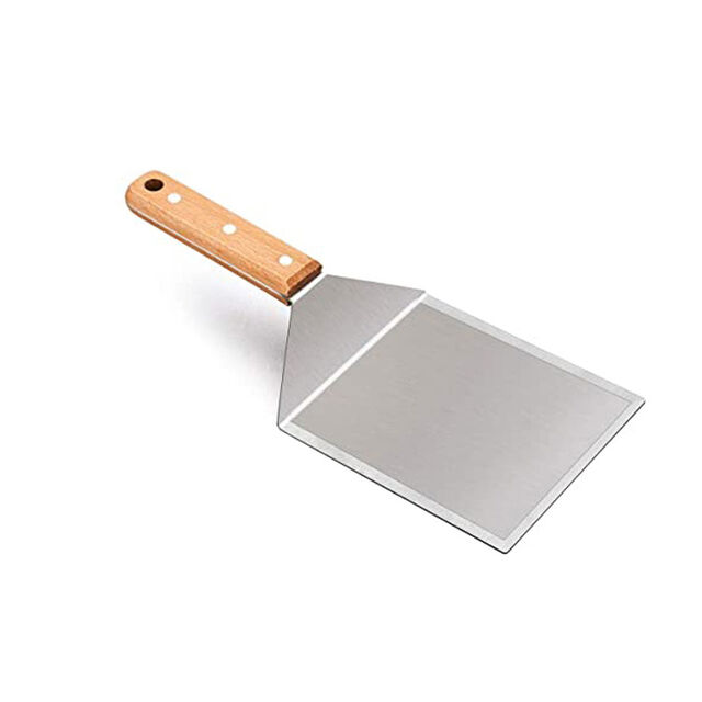 Ensemble Professionnel de Spatules - Tourne-Crêpes en Acier Inoxydable et Racloir pour Plancha, Tourne-Burger surdimensionné pour Grill BBQ
