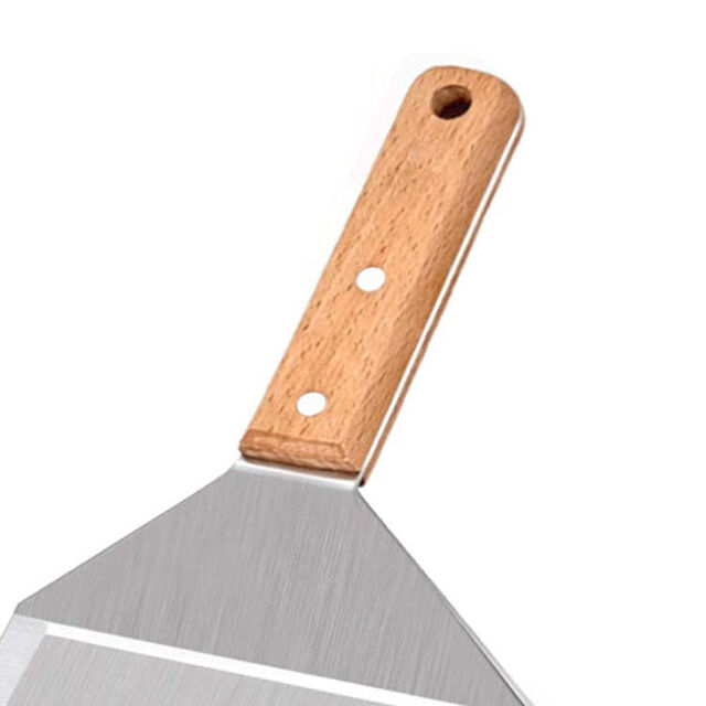 Spatule professionnelle surdimensionnée pour hamburger et crêpe avec manche en bois