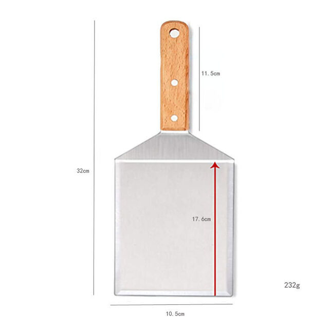 Spatule professionnelle surdimensionnée pour hamburger et crêpe avec manche en bois