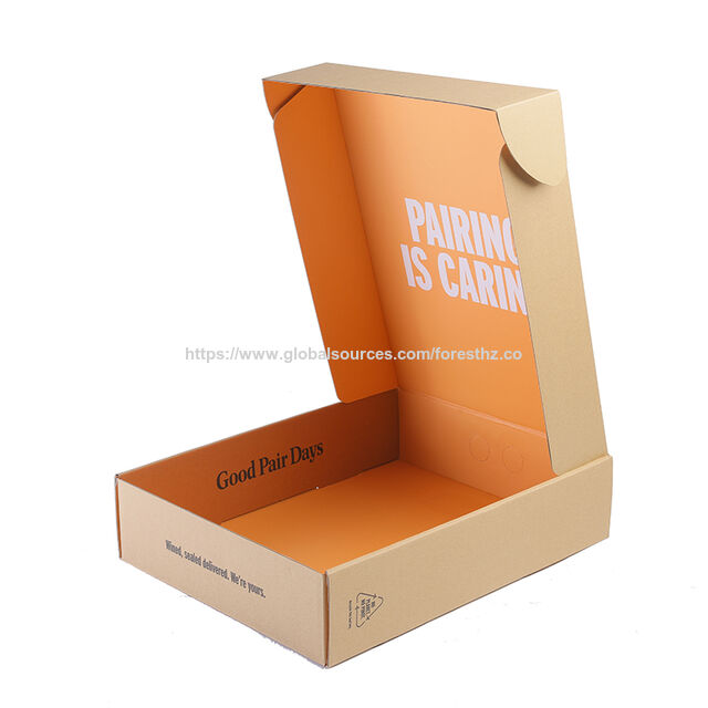 Individuelle orangefarbene Logo-Schönheits-/Stoffverpackungs-Mailer-Wellpappe-Geschenkverpackungsbox mit individuellem Logo-Druck