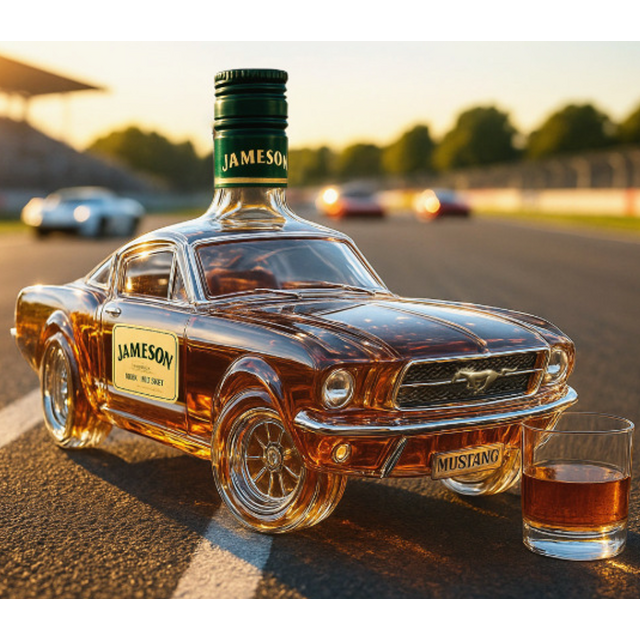 Bouteille de Whisky Voiture de Police Mustang (Carafe en Verre Thème Jamson)