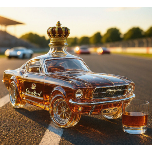 Bouteille de Whisky Voiture de Police Mustang (Carafe en Verre Thème Jamson)