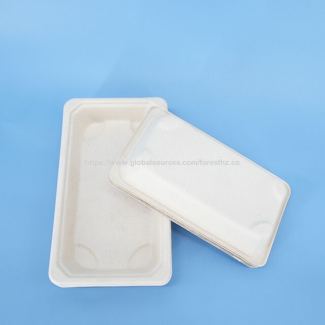 Tigelas de sopa descartáveis OEM de cana-de-açúcar, recipiente compostável de papel para viagem com impressão de desaparecimento
