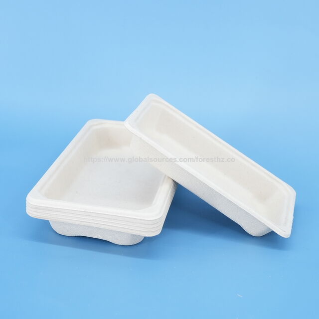 Tigelas de sopa descartáveis OEM de cana-de-açúcar, recipiente compostável de papel para viagem com impressão de desaparecimento