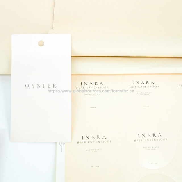 Fournisseur d'étiquettes d'emballage de vêtements d'impression de papier, étiquette autocollante découpée avec logo de nom personnalisé