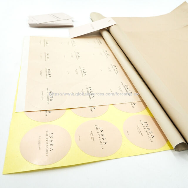 Fournisseur d'étiquettes d'emballage de vêtements d'impression de papier, étiquette autocollante découpée avec logo de nom personnalisé