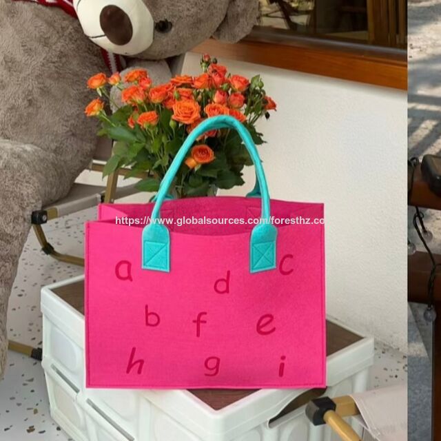 Heißer Verkauf Mode Filztasche mit Farbkontrast, große Kapazität, Geschenktasche, Einkaufstasche, Handtasche