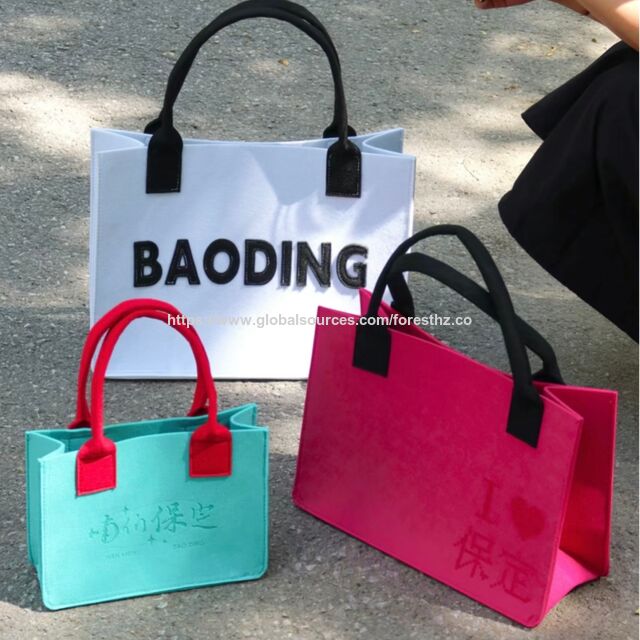 Heißer Verkauf Mode Filztasche mit Farbkontrast, große Kapazität, Geschenktasche, Einkaufstasche, Handtasche