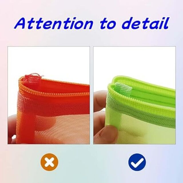 Travel Toiletry Kit 5 Pack Small Mesh Pencil Pouch Bags with Zipper Cosmetic Makeup Bag for Purse Diaper Bag Organizing Pouch