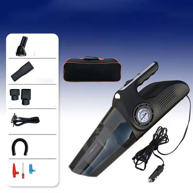 4-in-1 Kabelloser Auto-Staubsauger mit 6000Pa Starker Saugkraft, 120W Digitalanzeige, Auto- und Heimstaubsauger, Luftpumpe LED 2000mAh Wiederaufladbar
