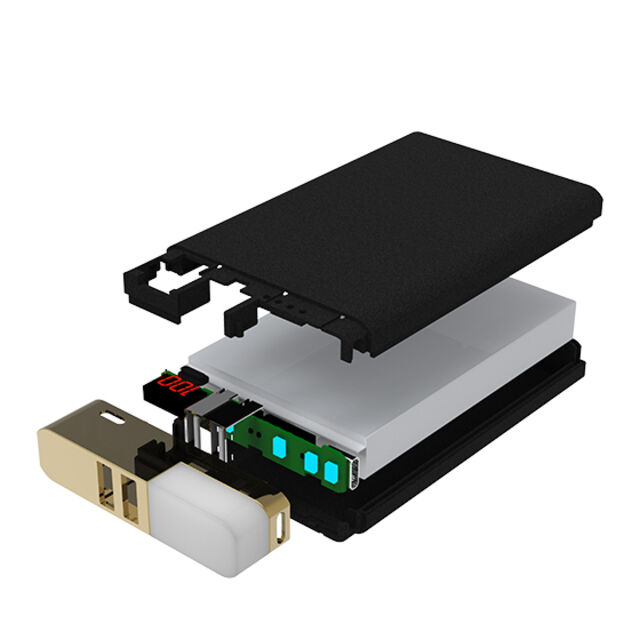Tragbarer Akku-Backup 10000mAh Schnellladung Ultrakompakte Powerbank mit LED-Taschenlampe