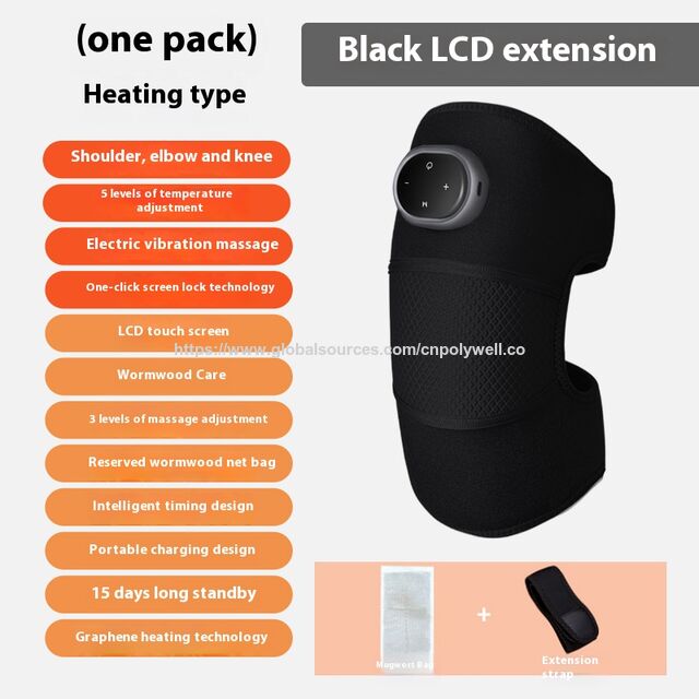 جهاز تدليك الركبة 3 في 1 قابل لإعادة الشحن مع تدفئة واهتزاز، دعامة للركبة والكتف لتخفيف آلام التهاب المفاصل، مدلك كهربائي