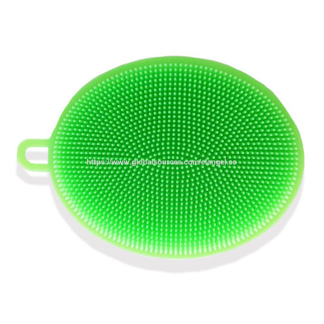 Éponge Multifonction Antibactérienne avec Douces Soies en Silicone, Chiffon à Vaisselle, Brosse de Nettoyage pour Cuisine